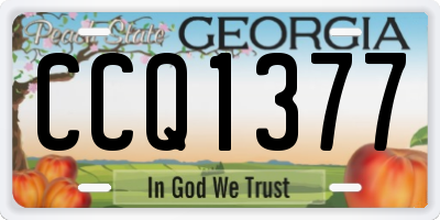 GA license plate CCQ1377