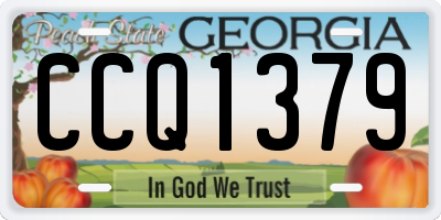 GA license plate CCQ1379