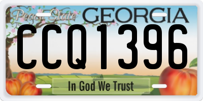 GA license plate CCQ1396