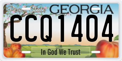 GA license plate CCQ1404