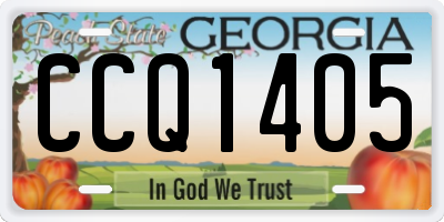 GA license plate CCQ1405