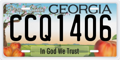 GA license plate CCQ1406