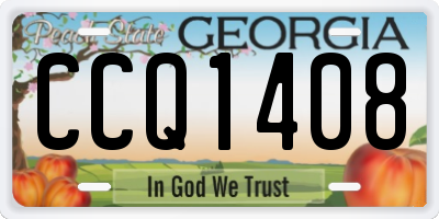 GA license plate CCQ1408