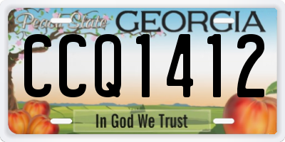 GA license plate CCQ1412
