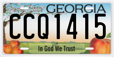 GA license plate CCQ1415