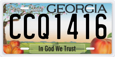 GA license plate CCQ1416