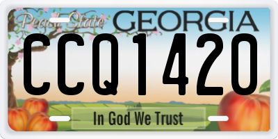 GA license plate CCQ1420