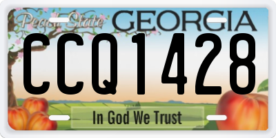 GA license plate CCQ1428