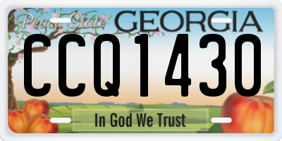 GA license plate CCQ1430