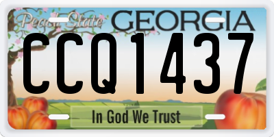 GA license plate CCQ1437