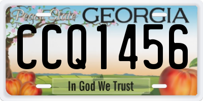 GA license plate CCQ1456
