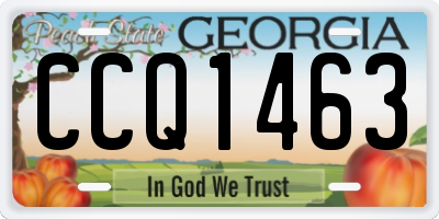 GA license plate CCQ1463