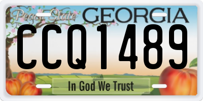 GA license plate CCQ1489