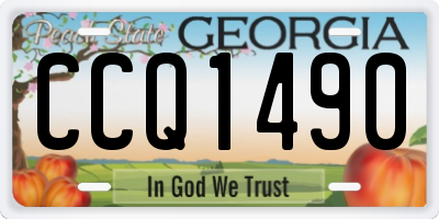 GA license plate CCQ1490