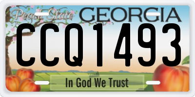 GA license plate CCQ1493