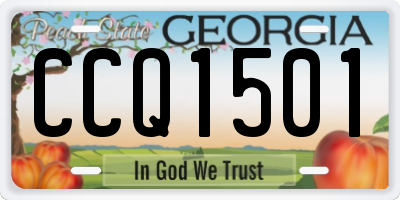 GA license plate CCQ1501