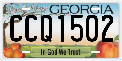 GA license plate CCQ1502