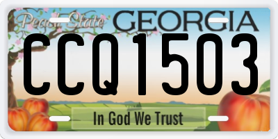 GA license plate CCQ1503