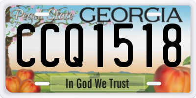 GA license plate CCQ1518