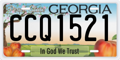 GA license plate CCQ1521