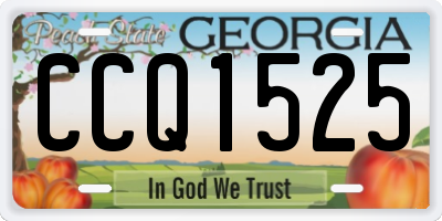 GA license plate CCQ1525