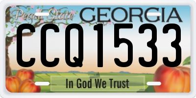 GA license plate CCQ1533