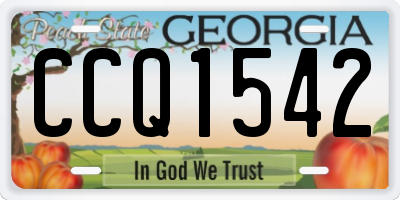 GA license plate CCQ1542