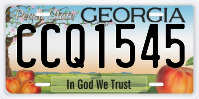 GA license plate CCQ1545