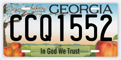 GA license plate CCQ1552