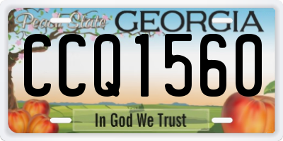 GA license plate CCQ1560