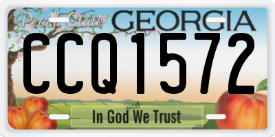 GA license plate CCQ1572