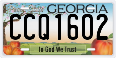 GA license plate CCQ1602