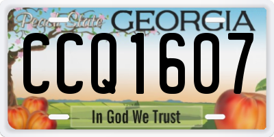 GA license plate CCQ1607
