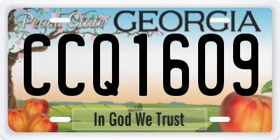 GA license plate CCQ1609