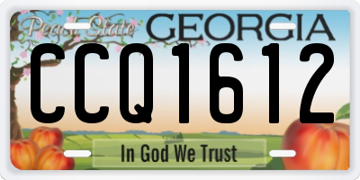 GA license plate CCQ1612