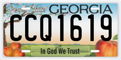 GA license plate CCQ1619