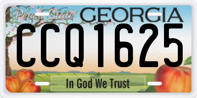 GA license plate CCQ1625