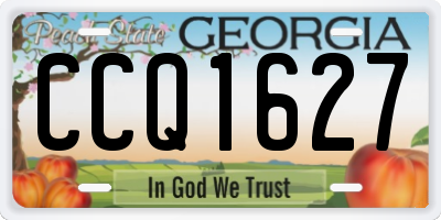 GA license plate CCQ1627