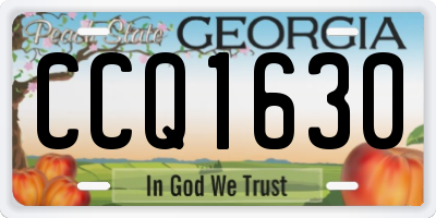 GA license plate CCQ1630
