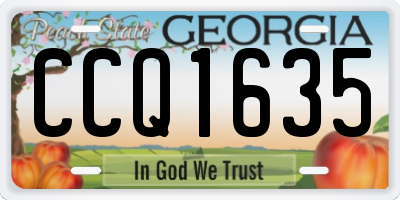 GA license plate CCQ1635