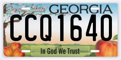 GA license plate CCQ1640