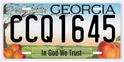 GA license plate CCQ1645