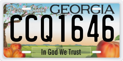 GA license plate CCQ1646
