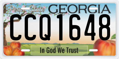 GA license plate CCQ1648