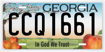 GA license plate CCQ1661