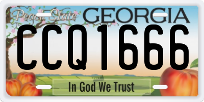 GA license plate CCQ1666