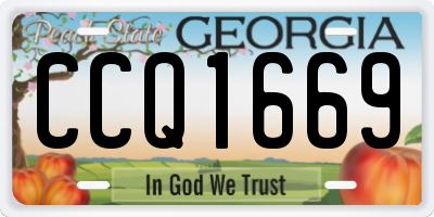 GA license plate CCQ1669