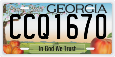 GA license plate CCQ1670