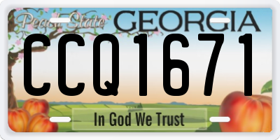 GA license plate CCQ1671