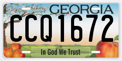 GA license plate CCQ1672